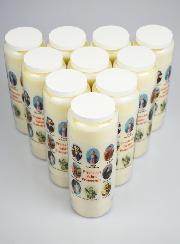 Lot de 10 Bougies de Neuvaine Prier nos Saints Protecteurs