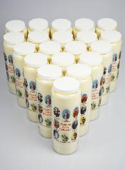 Lot de 20 Bougies de Neuvaine Prier nos Saints Protecteurs