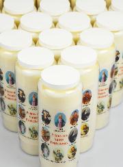 Lot de 20 Bougies de Neuvaine Prier nos Saints Protecteurs