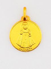 Médaille Enfant Jésus de Prague en Plaqué Or - 16mm