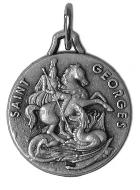 Médaille Saint Georges en Métal Argenté - 18mm