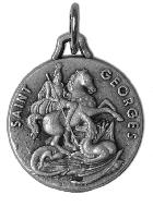 Médaille Saint Georges en Métal Argenté - 18mm