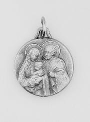 Médaille Sainte Famille en Métal Argenté - 18mm