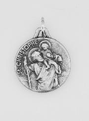 Médaille Saint Christophe en Métal Argenté - 18mm