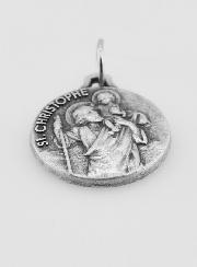 Médaille Saint Christophe en Métal Argenté - 18mm
