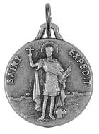 Médaille Saint Expédit en Métal Argenté - 18mm