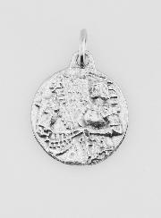 Médaille Sainte Jeanne d'Arc en Métal Argenté - 18mm