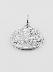 Médaille Sainte Jeanne d'Arc en Métal Argenté - 18mm