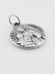 Médaille Saint Raphaël en Métal Argenté - 18mm