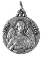 Médaille Ange Gabriel en Métal Argenté - 18mm