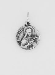 Médaille Sainte Thérèse en Métal Argenté - 12mm