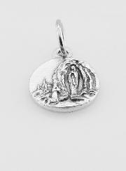 Médaille Notre Dame de Lourdes en Métal Argenté - 12mm