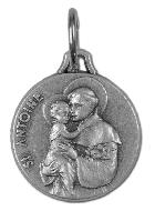 Médaille Saint Antoine en Métal Argenté - 14mm