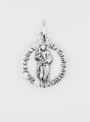 Médaille Saint Jacques en Métal Argenté - 14mm