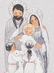 Carte de Voeux Nativité à la Crèche - 10 X 15cm