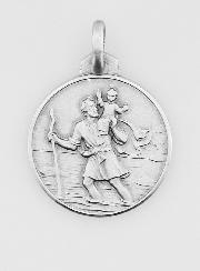 Médaille Saint Christophe en Argent Massif - 18mm
