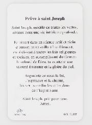 Carte de Prière Médaille Saint Joseph