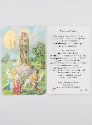 Carte de Prière Médaille Notre Dame de Fatima