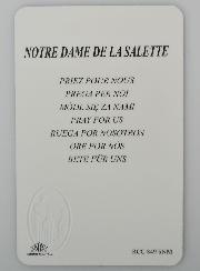 Carte de Prière Médaille Notre Dame de la Salette