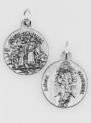 Médaille Ange gardien Protecteur en Métal Argenté - 18mm