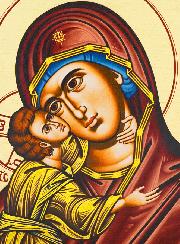 Icône Vierge à l'Enfant Jésus - Vierge de Tendresse 12 cm