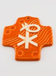 Croix Céramique Pax Orange