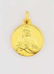 Médaille Scapulaire en Plaqué Or - 18mm