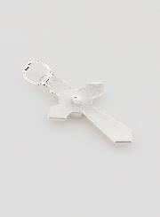 Pendentif Croix en Argent Massif et Email bleu - 23mm