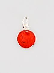 Médaille Vierge Marie Rouge - Argent et Email - 10mm