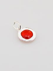 Médaille Vierge Marie Rouge - Argent et Email - 10mm
