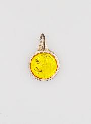 Médaille Vierge Marie Jaune - Argent et Email - 10mm