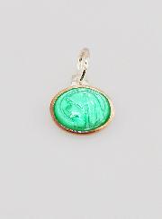 Médaille Vierge Marie Verte - Argent et Email - 10mm