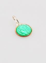Médaille Vierge Marie Verte - Argent et Email - 10mm