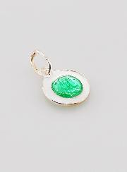 Médaille Vierge Marie Verte - Argent et Email - 10mm