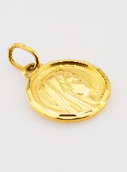 Médaille Profil Sainte Vierge Marie en Plaqué Or - 20mm