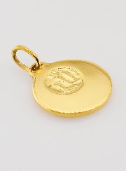 Médaille Profil Sainte Vierge Marie en Plaqué Or - 20mm