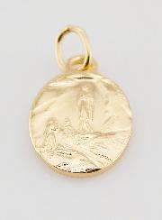 Médaille Notre Dame de Lourdes Ovale en Plaqué Or - 19mm