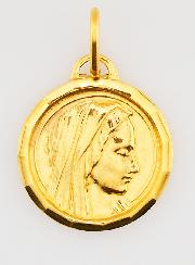Médaille Profil Sainte Vierge Marie Dorée - 20mm