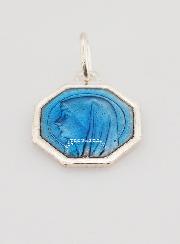 Médaille Ste Vierge Marie Email Bleu - 15mm