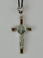 Pendentif Croix de Saint Benoit Métal - Marron - 4cm