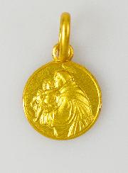 Médaille Saint Antoine de Padoue en Plaqué Or - 10mm