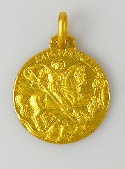 Médaille Saint Georges en Plaqué Or - 18mm