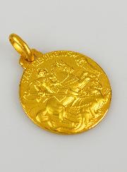 Médaille Saint Georges en Plaqué Or - 18mm