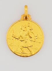 Médaille Saint Christophe en Plaqué Or - 18mm