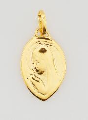 Médaille Vierge Marie en Prière Plaqué Or - 18mm