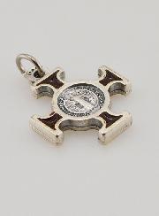 Pendentif Croix de Saint Benoit Métal - Marron - 2cm