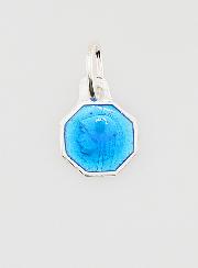 Médaille Profil Vierge Marie - Argent et Email Bleu - 8mm