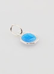 Médaille Profil Vierge Marie - Argent et Email Bleu - 8mm