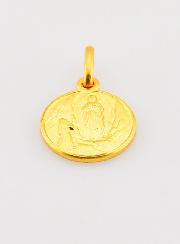 Médaille Notre Dame de Lourdes en Plaqué Or - 12 mm