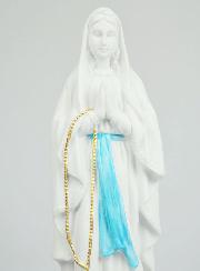 Statue Vierge Marie de Lourdes et son Chapelet Doré - 40cm